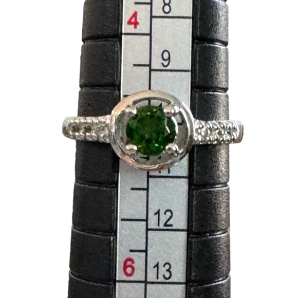 Silver and green satellite ring - Picture 10 of 11